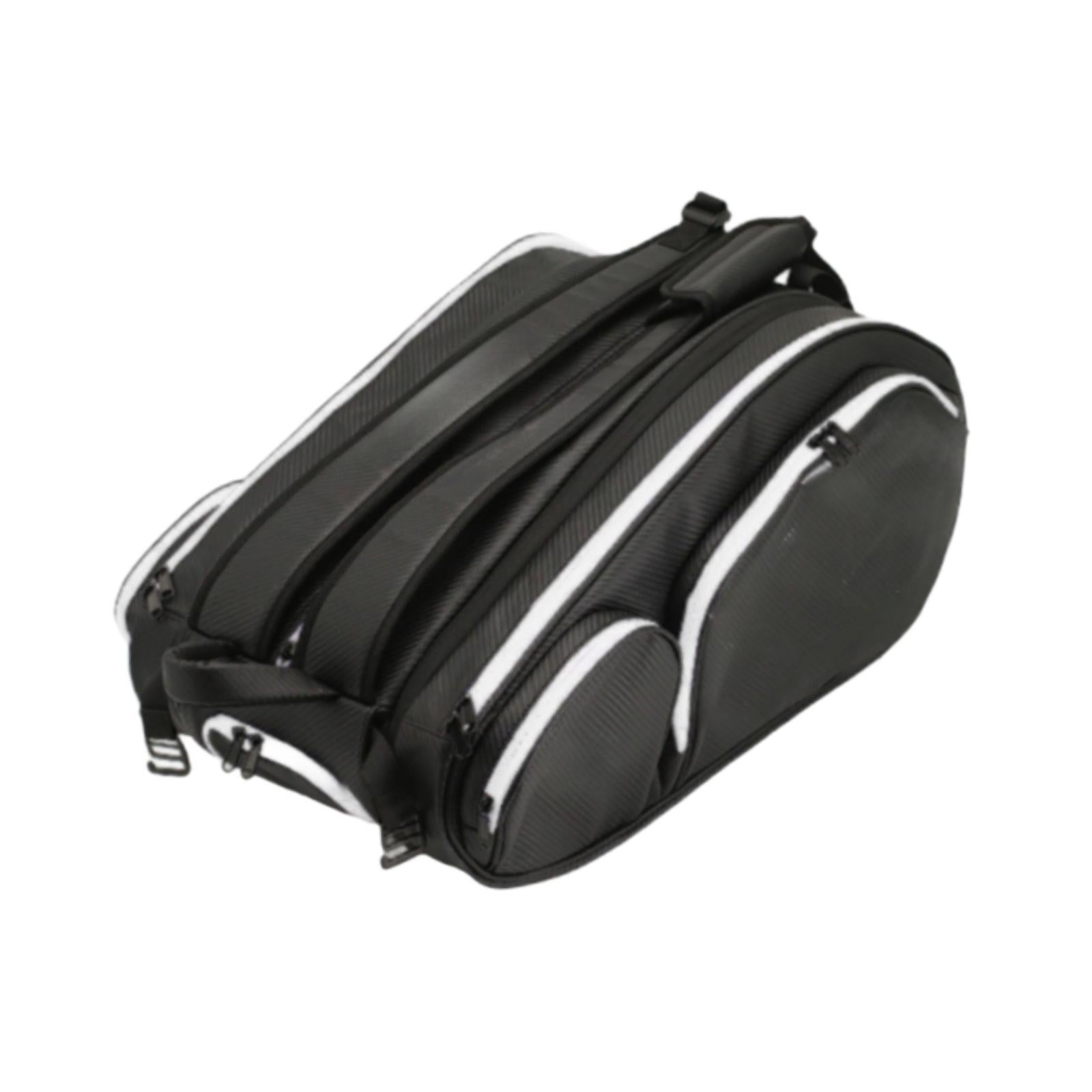 Tennis Backpack Bag Large Capacity Adjustable Shoulder Strap for Outdoor Black White