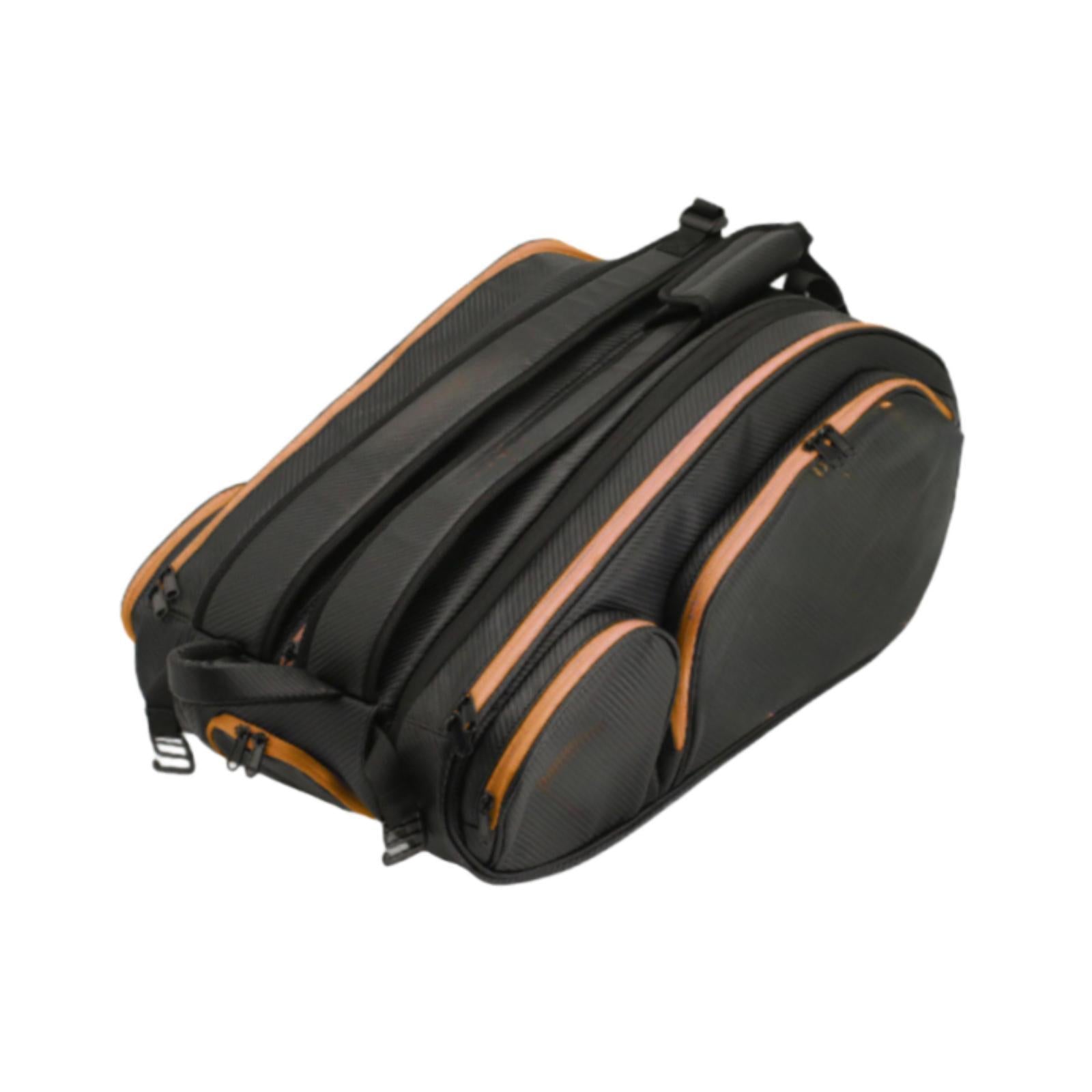 Tennis Backpack Bag Large Capacity Adjustable Shoulder Strap for Outdoor Black Yellow