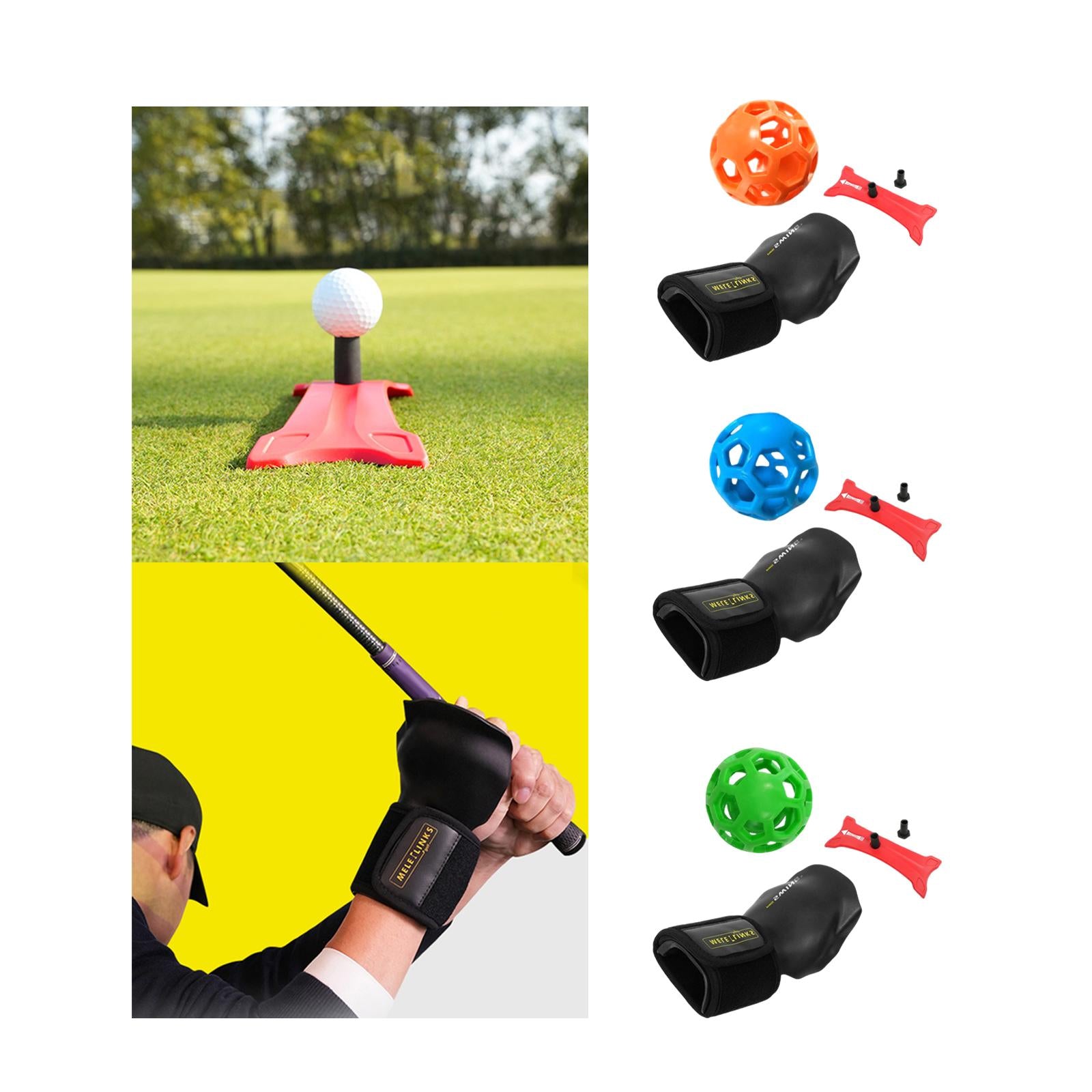 Golf Swing Trainer Golf Straight Arm Trainer Beginners Golf Wrist Brace Band Orange Ball