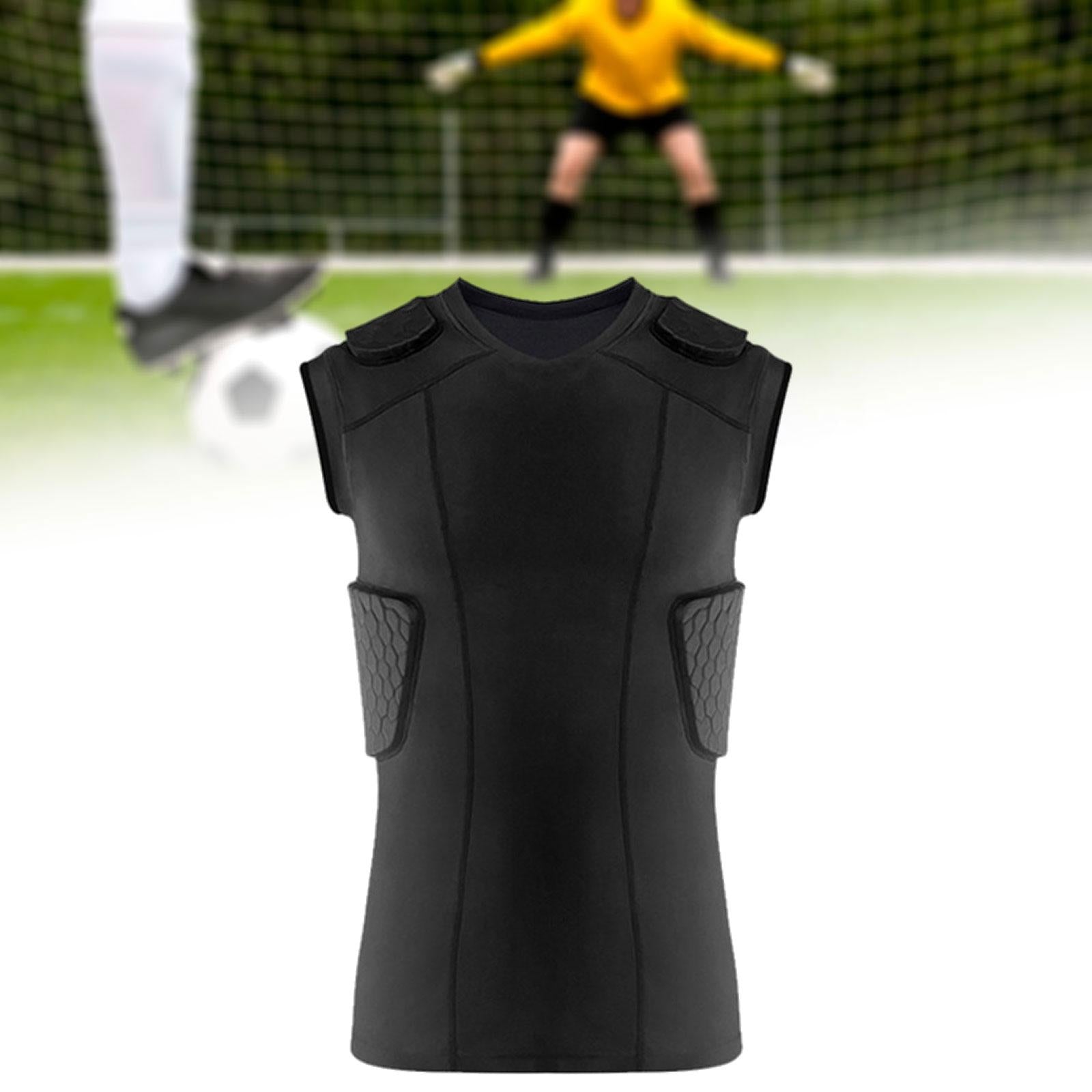 Men Padded Chest Rib Protector Vest Sports Shock Training Top for Training Football XL