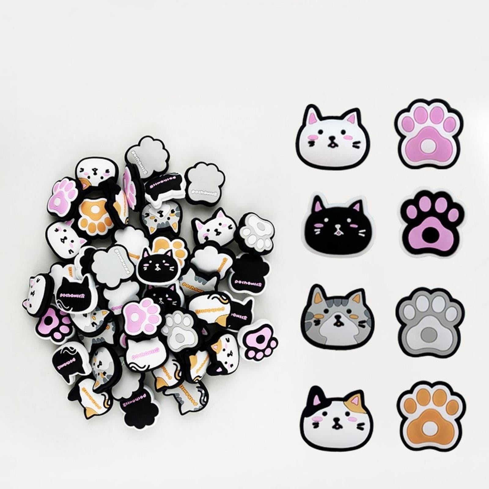 2x Cat Themed Tennis Vibration Dampeners Cute for Players Men Women Athletes Black and Pink