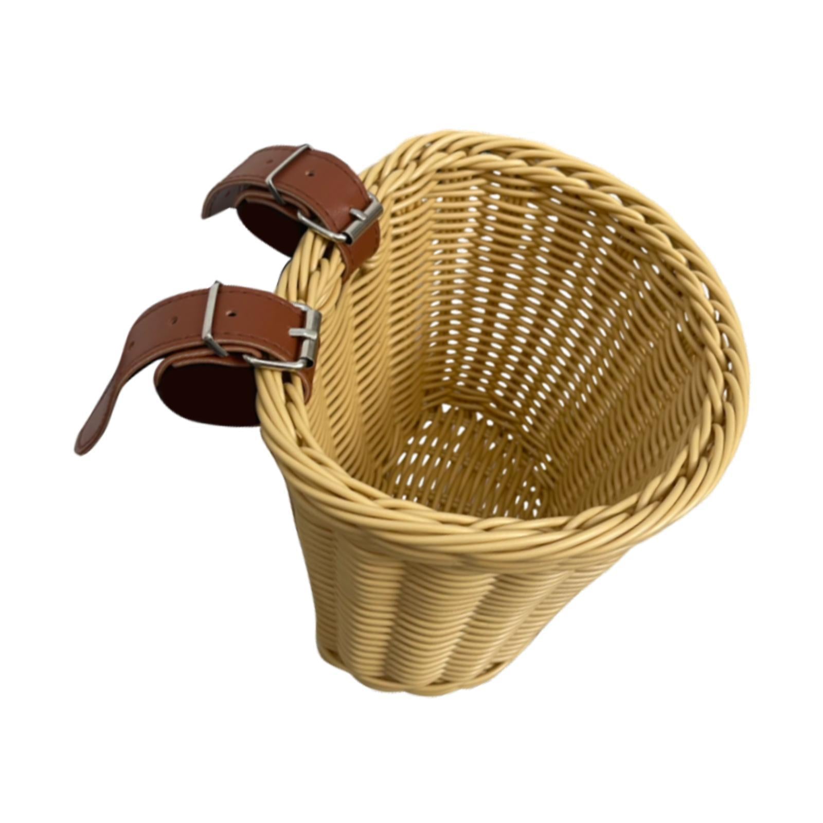 Kids Bike Woven Basket Carrier Child Bicycle Basket for Park Biking Shopping