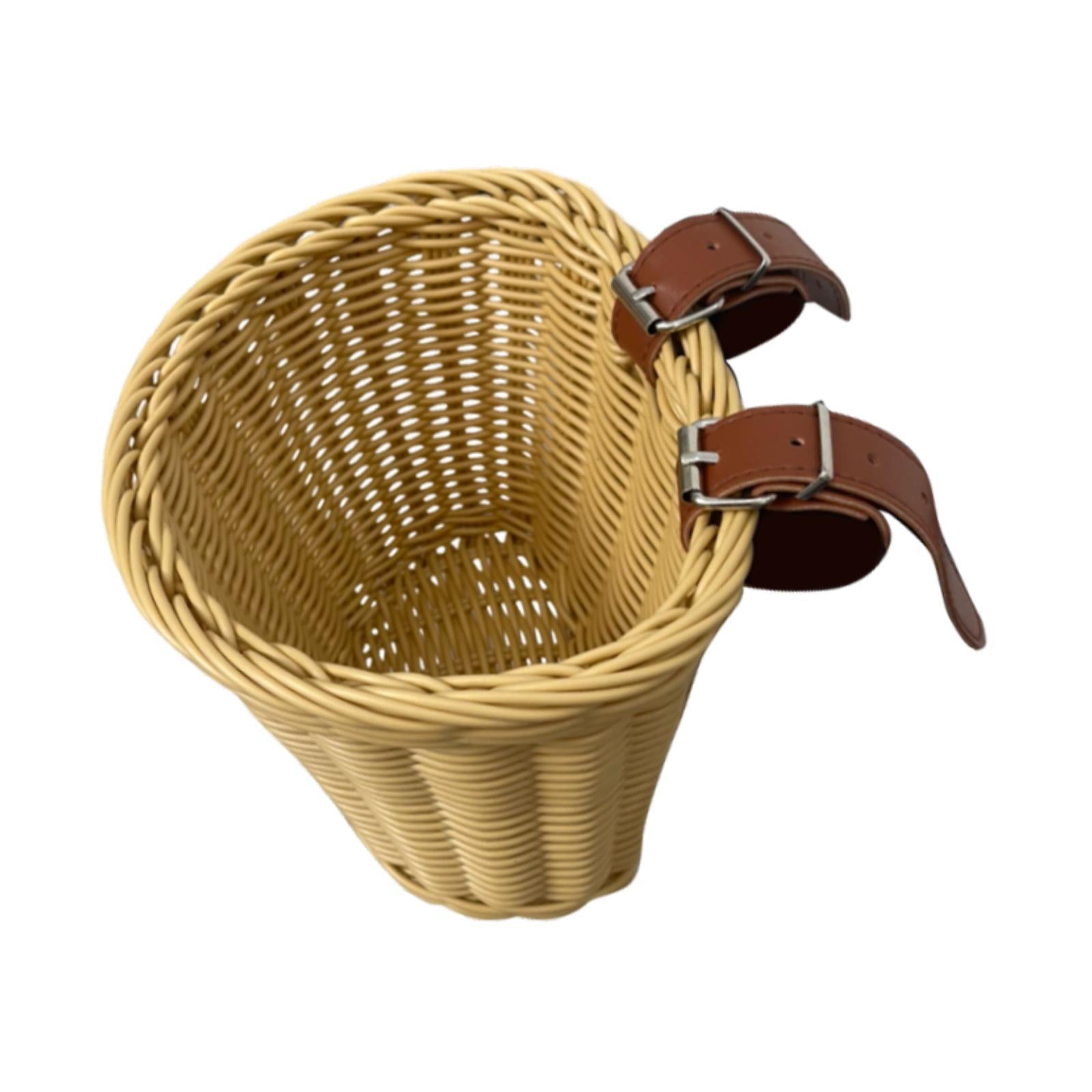 Kids Bike Woven Basket Carrier Child Bicycle Basket for Park Biking Shopping