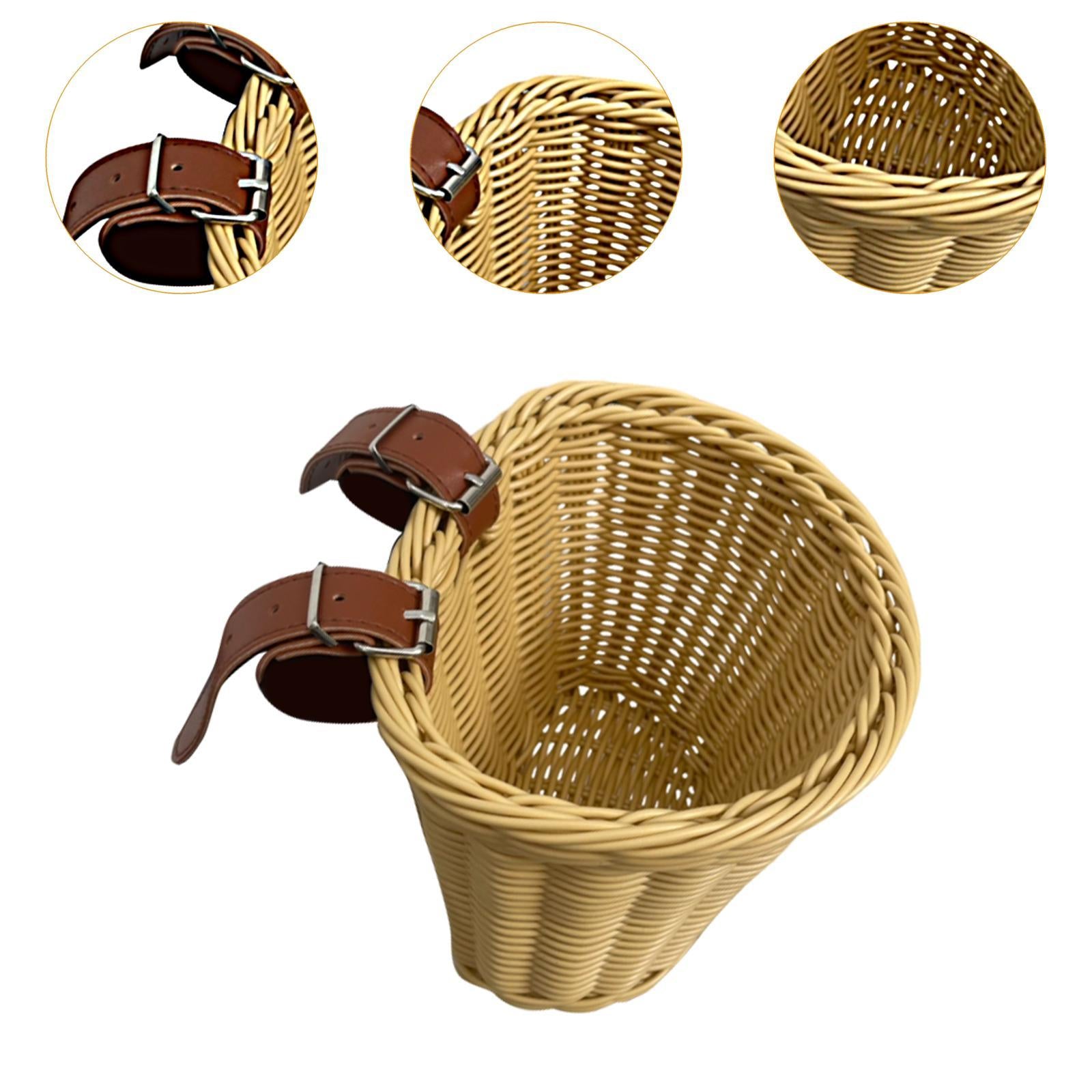 Kids Bike Woven Basket Carrier Child Bicycle Basket for Park Biking Shopping