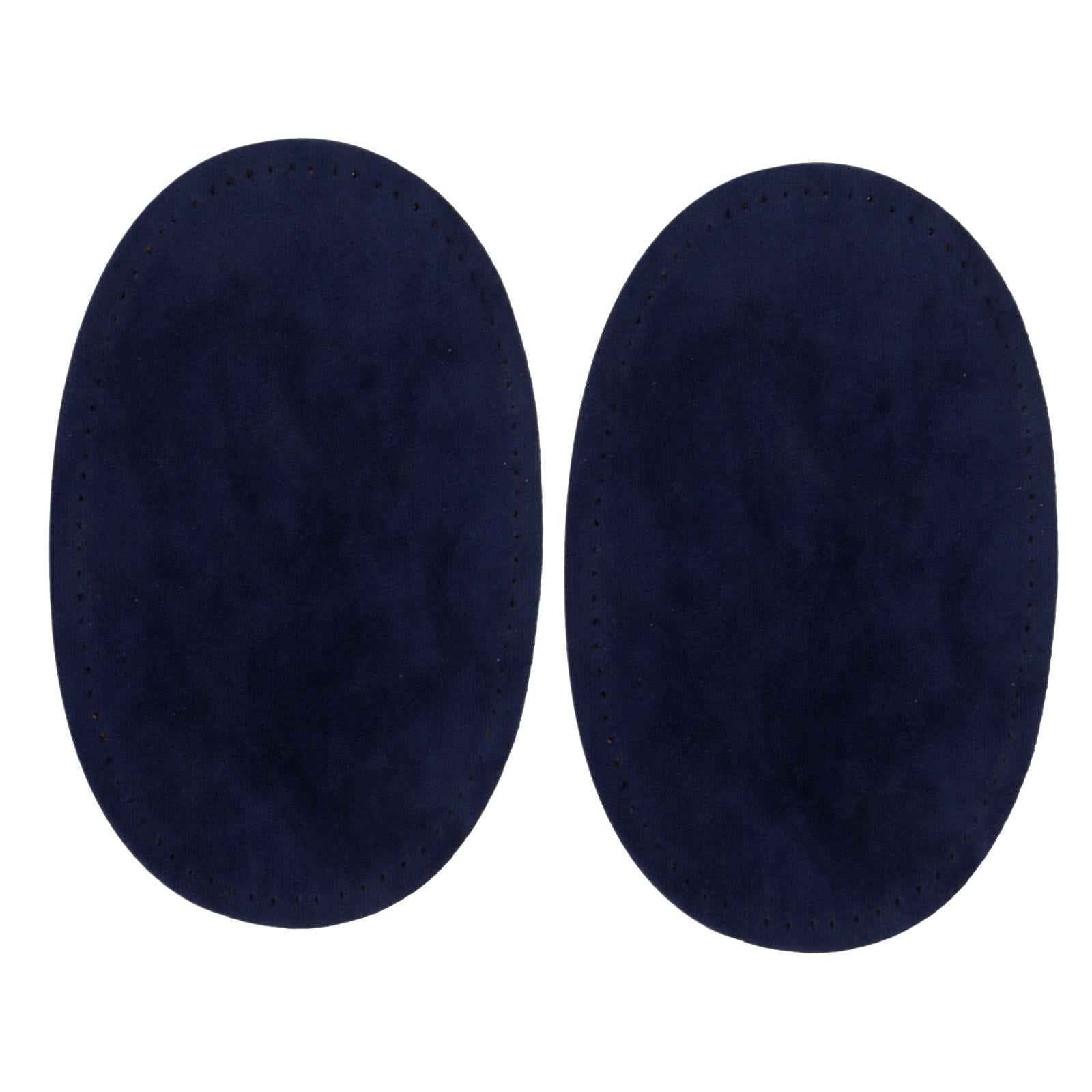 3 Pair Fabric Sew-on Oval Elbow Knee Patches DIY Repair Mend Sewing Appliques Black Brown Tan Blue
