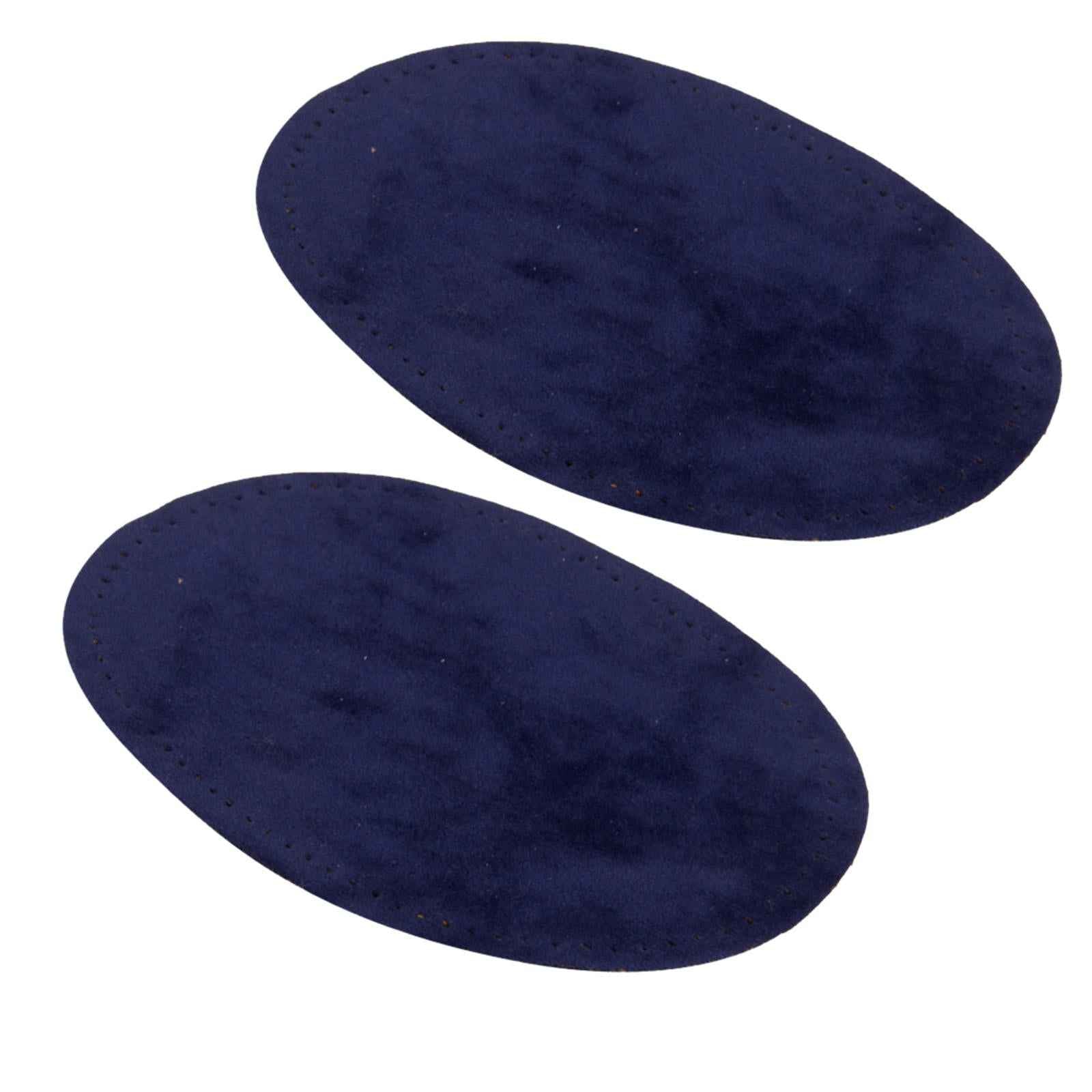 Pair of Suede Fabric Pre-Punched Patches For Alterations Repair Decorations Clothing DIY Blue