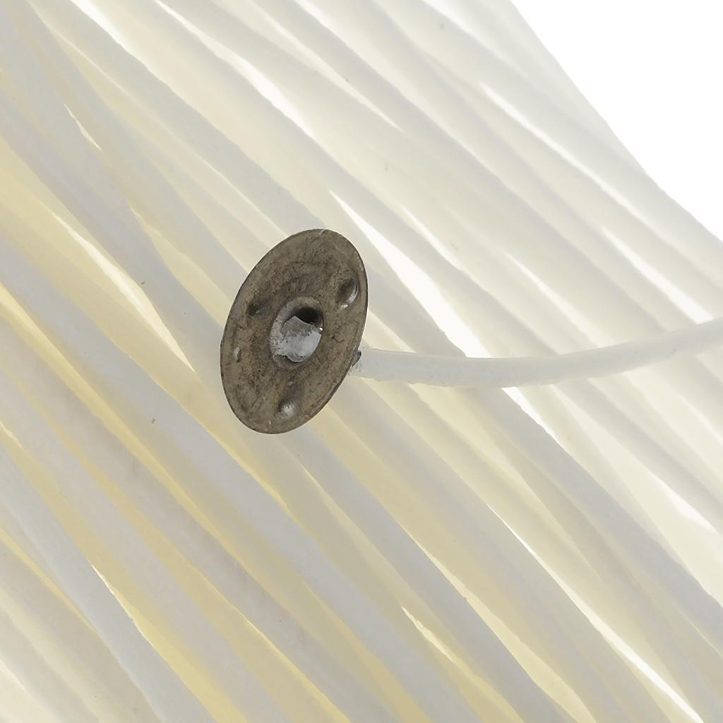 150 Pieces Cotton Pre Waxed Wicks for Candle Making with Sustainers 15cm