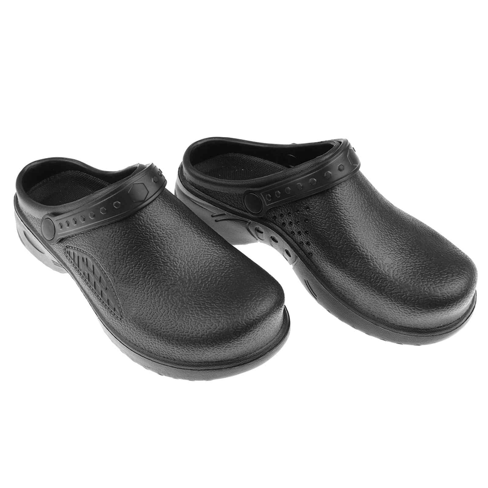 Men Women Cook Medical Nursing Shoes Ultralite Clogs with Strap 37 Black