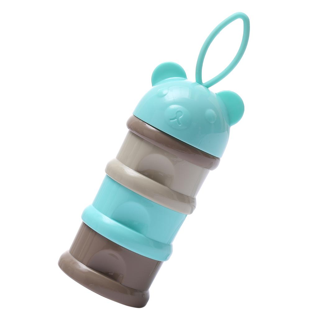 2Pieces Baby Stackable Formula Dispenser&Snack Containers 3 Layers Non-Spill