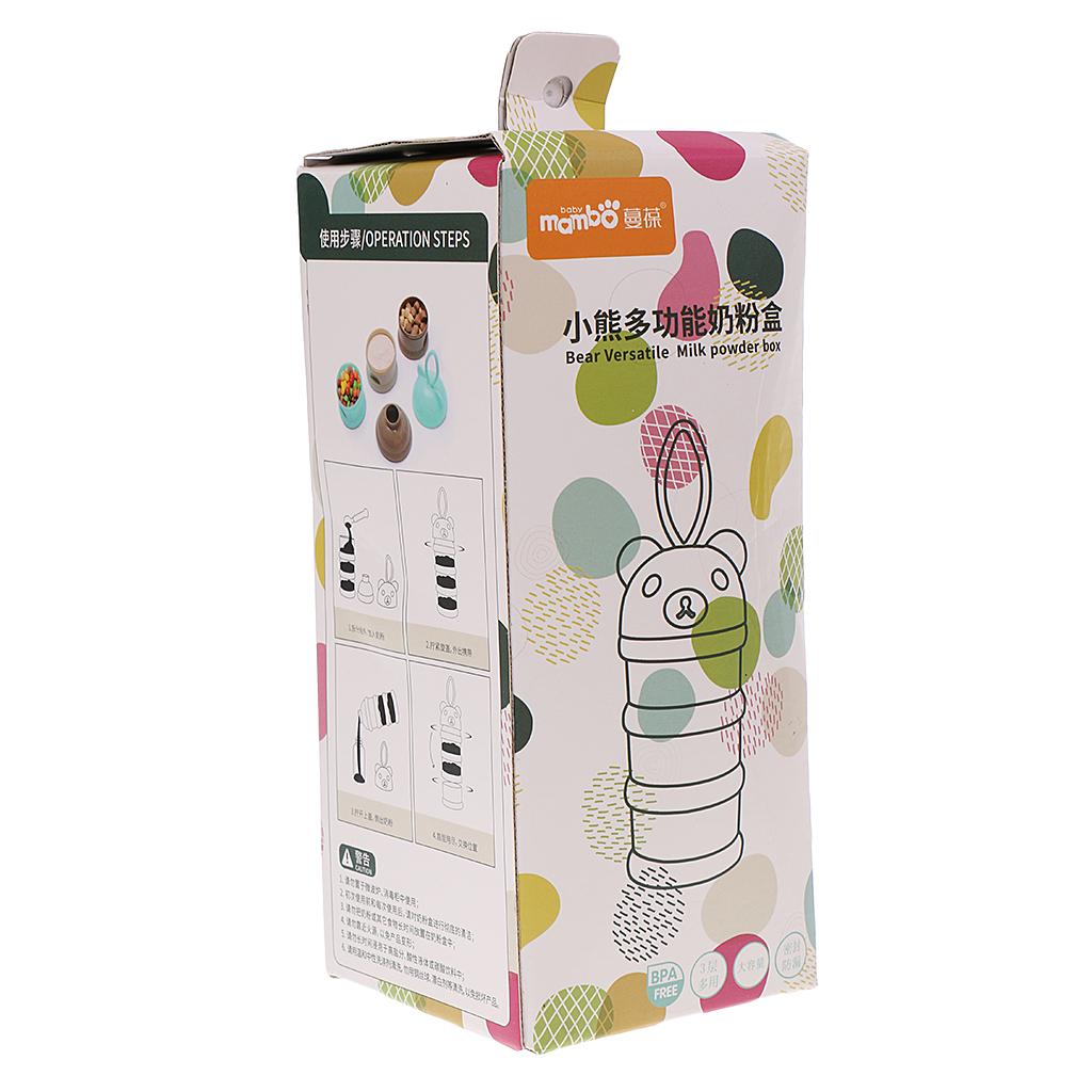 2Pieces Baby Stackable Formula Dispenser&Snack Containers 3 Layers Non-Spill