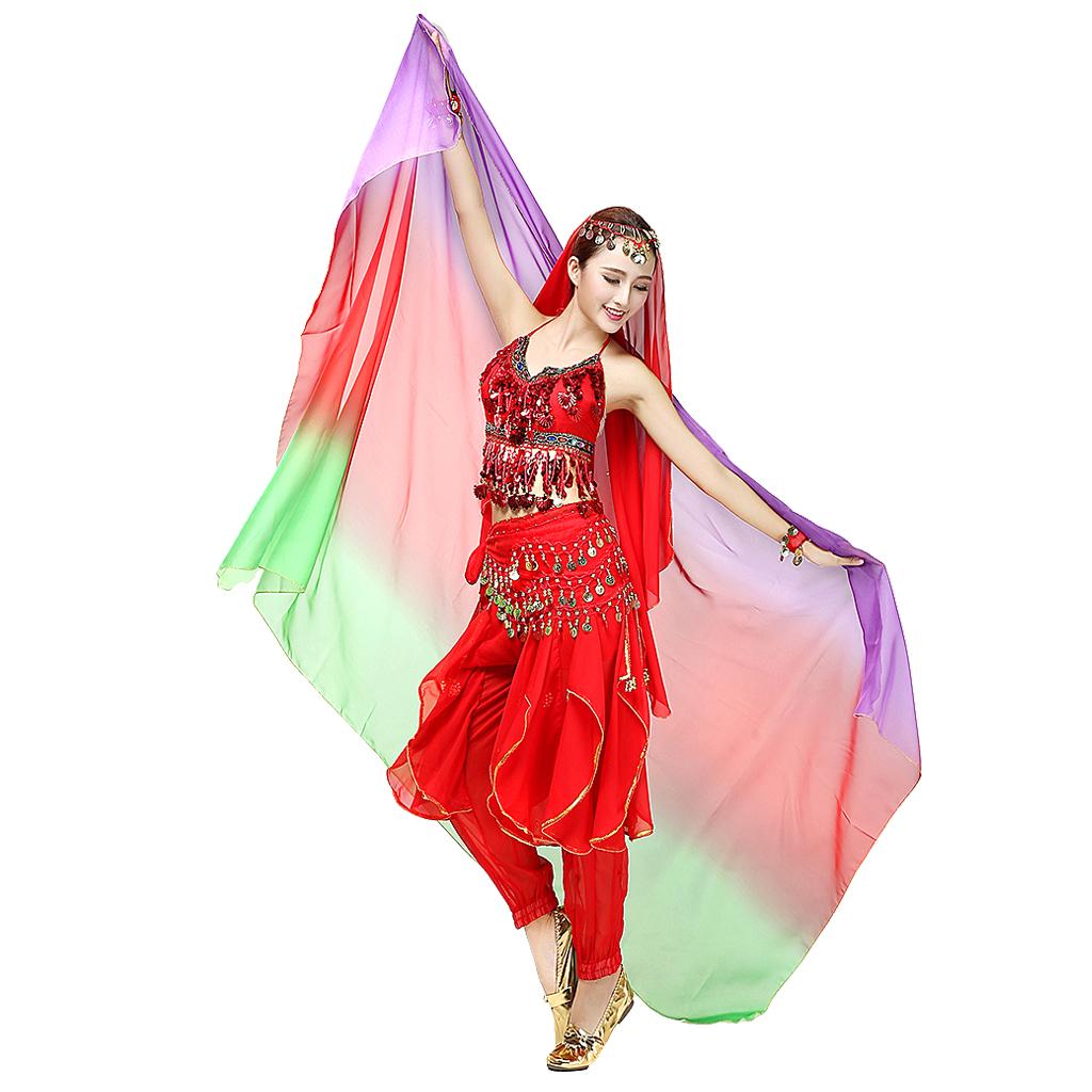 5Pcs Fashion Belly Dance Veil Scarf Shawl Multiple Uses