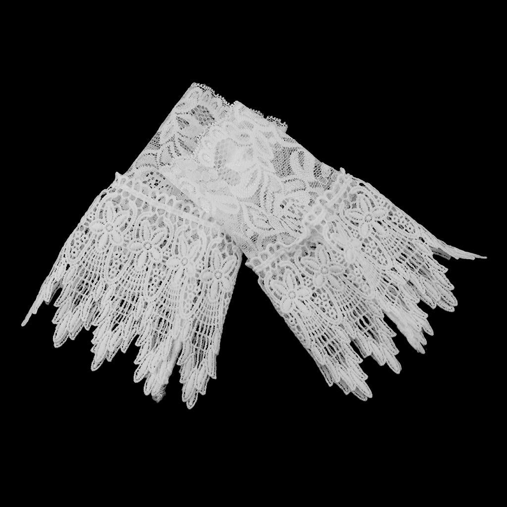 2pcs Women Handmade Bracelet Bridal Drop Flower White Lace Sweet Wristband