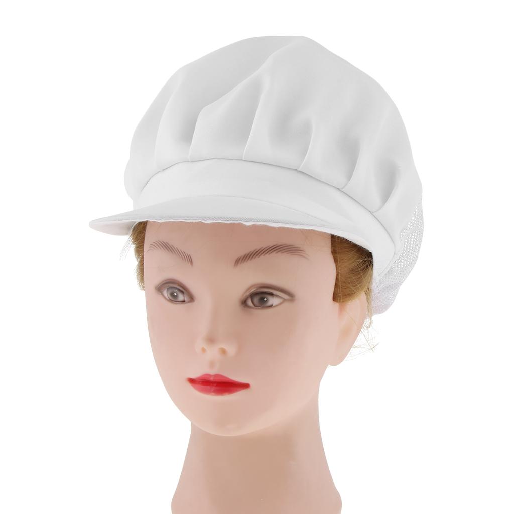2Pcs Adjustable High Elastic Cook Chef Cap Unisex White Dustproof Cook Hat