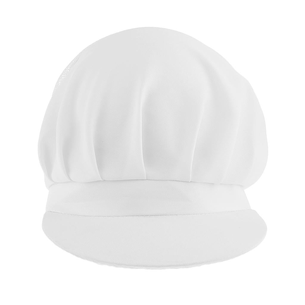 2Pcs Adjustable High Elastic Cook Chef Cap Unisex White Dustproof Cook Hat