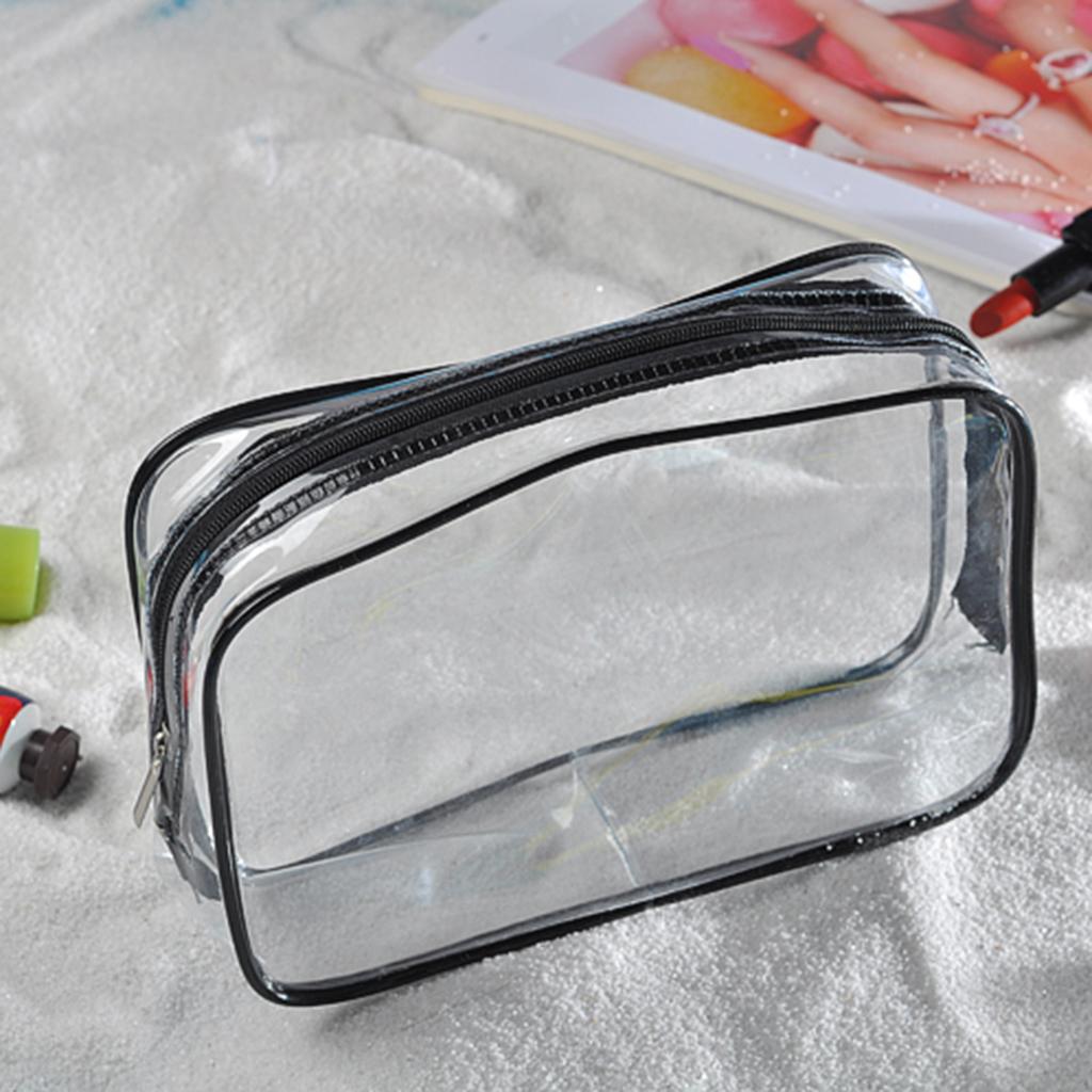 3/pack Clear PVC Cosmetic Bag Organizer Toiletry Makeup Travel Pouch Zipper