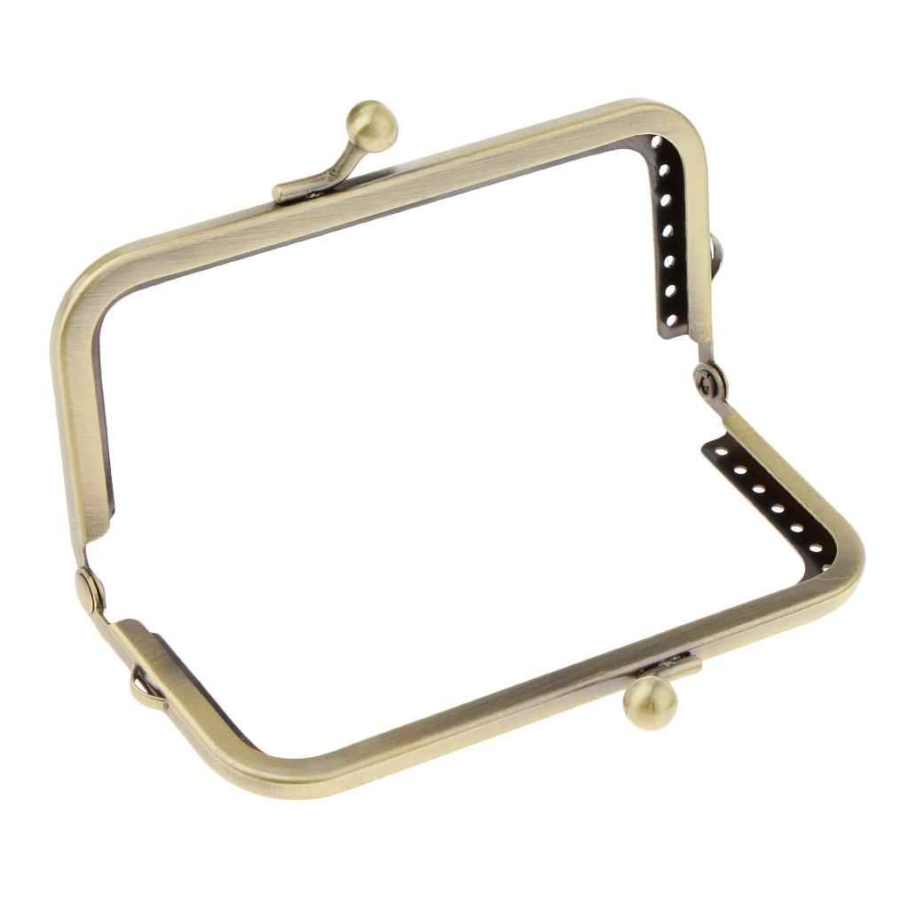 Squared Clutch Purse Frame Kiss Clasp Lock Handle DIY Bag Accessories 10.5cm