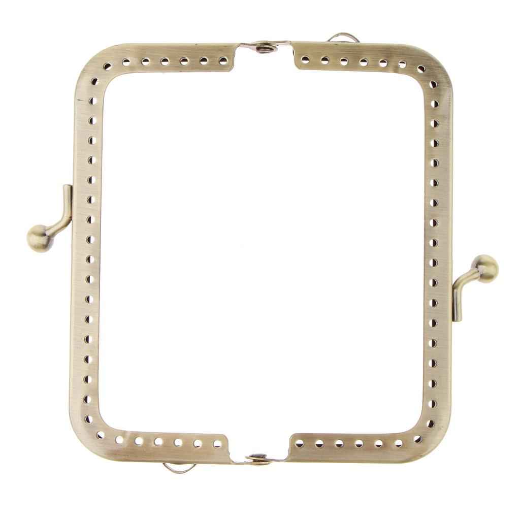 Squared Clutch Purse Frame Kiss Clasp Lock Handle DIY Bag Accessories 10.5cm