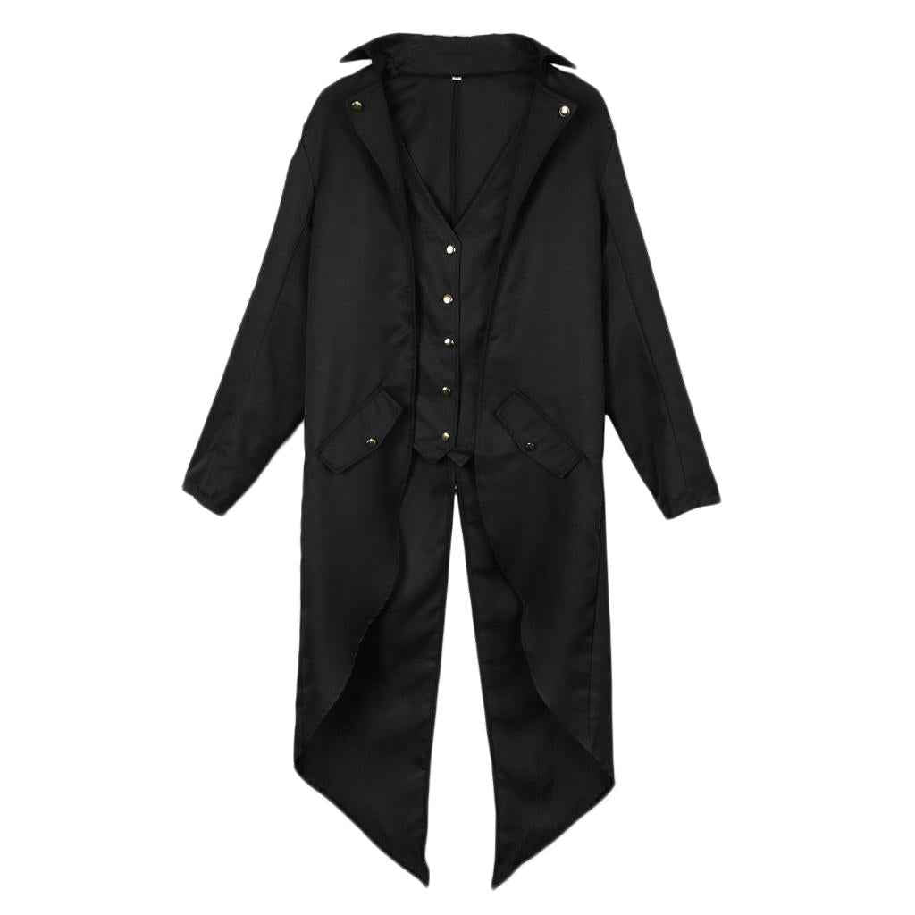 Men Steampunk Tailcoat Jacket Gothic Victorian Coat Paty Costume XL Black