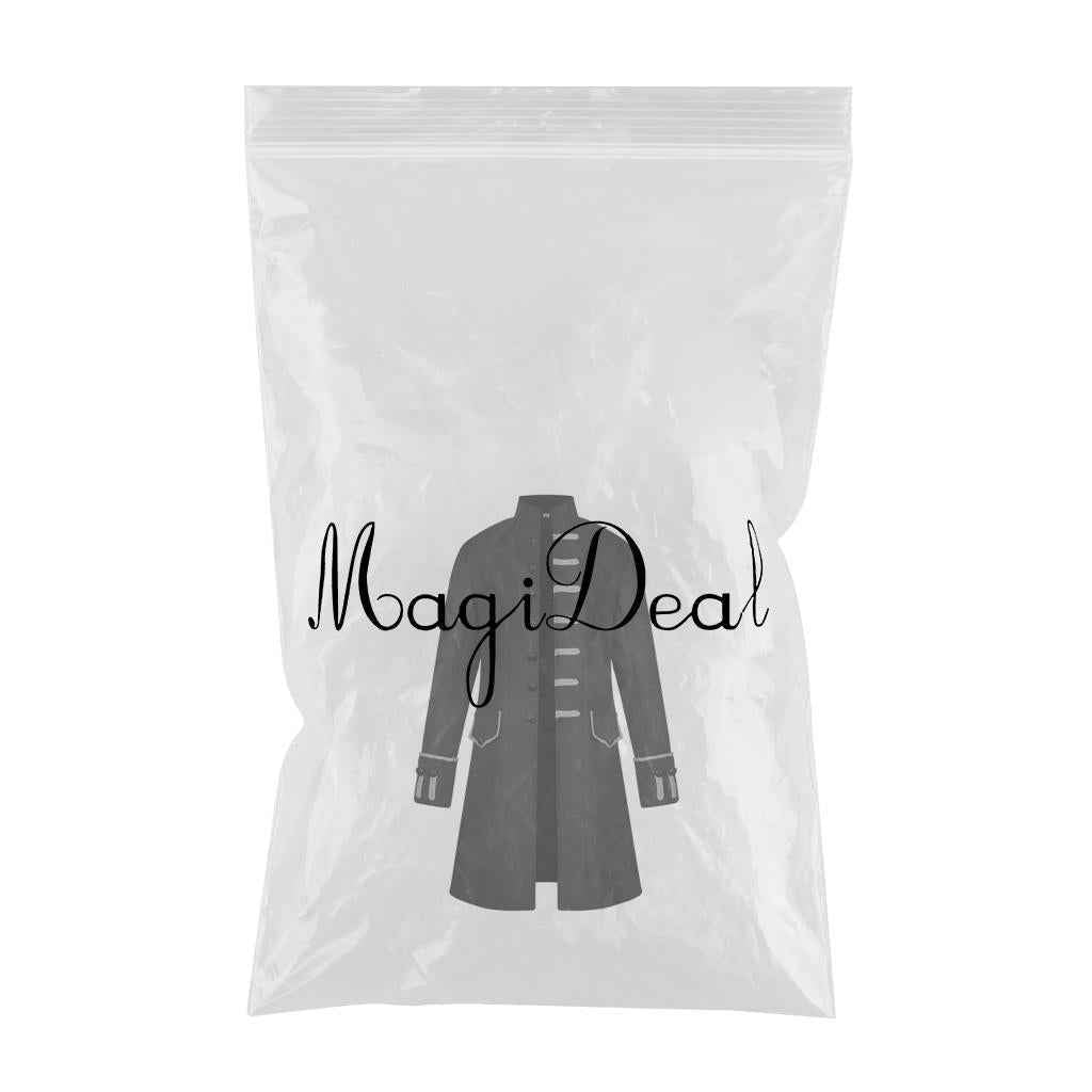 Men Victorian Frock Coat Gothic Steampunk Jacket Vintage Tailcoat L Black