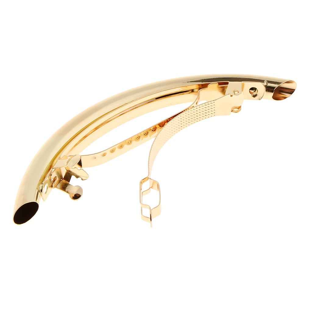 Automatic Tube French Barrette Large Hair Clip Pin Ponytail Holder Gold