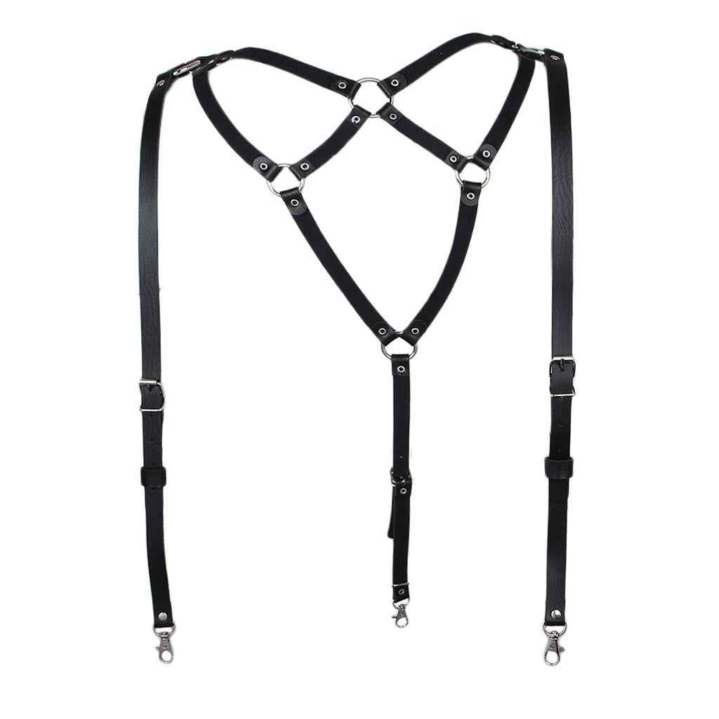 Men Chest Harness Leather Body Gothic Underwear Buckle Clubwear Costume Belt