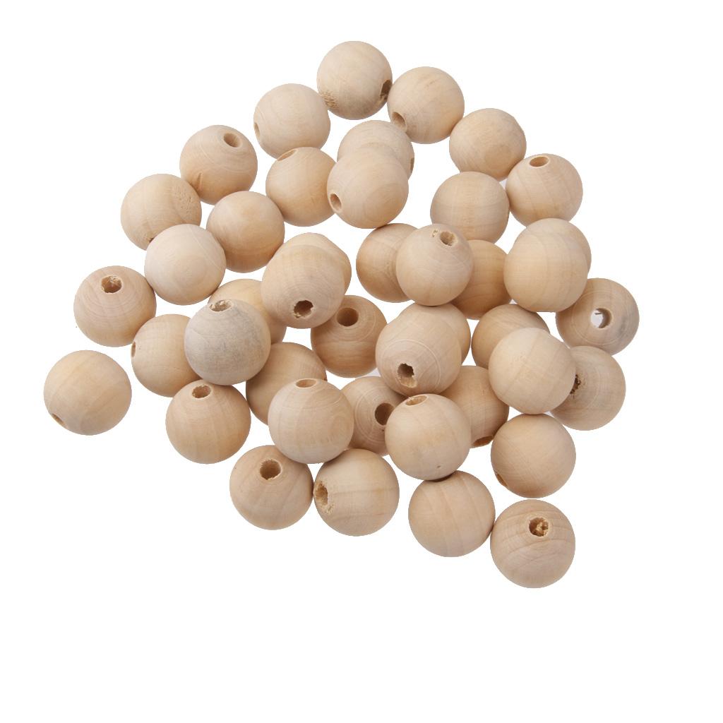250pcs Unpainted Wooden Beads 20mm Spacer DIY Jewelry Making Findings Crafts