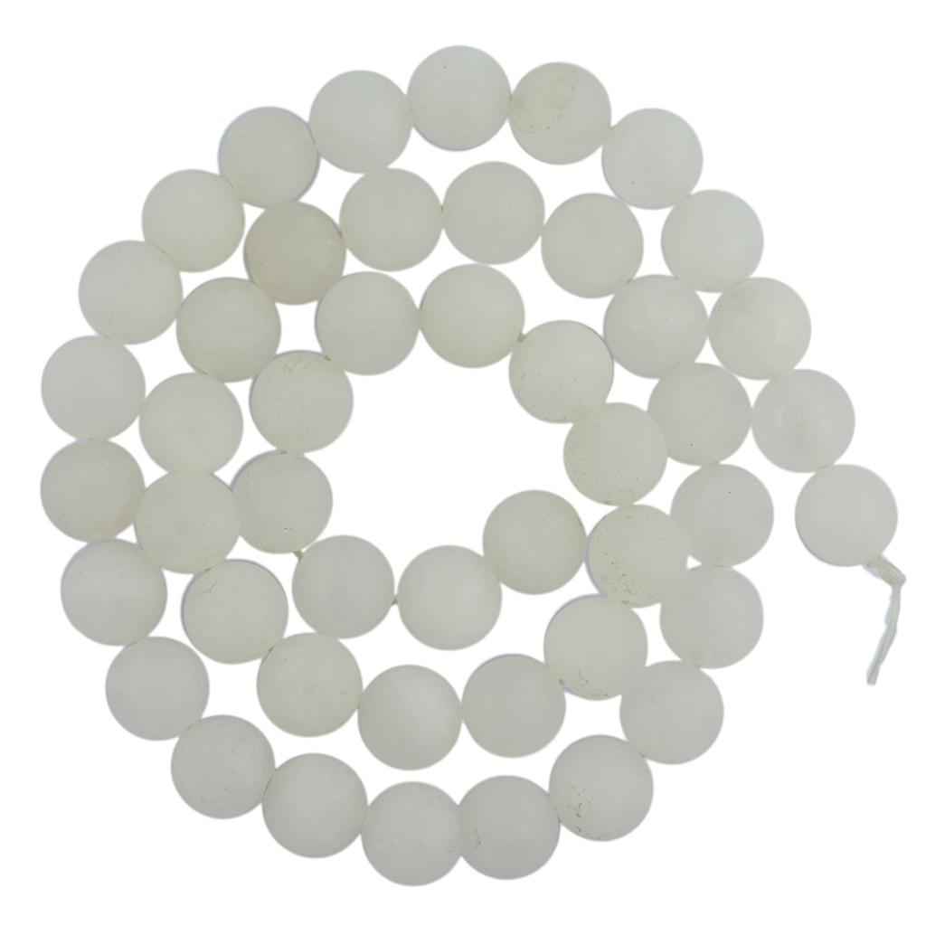 8mm Craft Jewelry Making Natural White Jade Gemstone Loose Beads Strand 15"