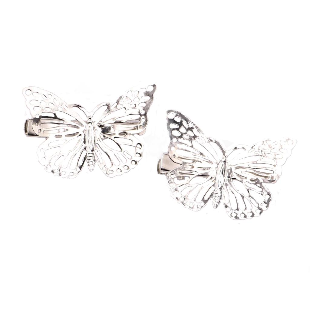 4pcs Alloy Metal Hollow Butterfly Barrette Alligator Hair Clip Clamp Hairpin