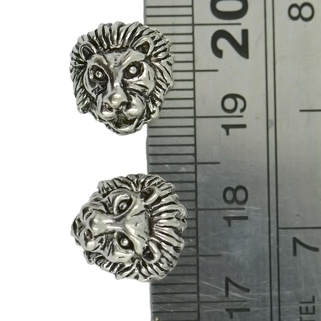 20pcs Antique Metal 3D Lion Head DIY Jewelry Making Charms Necklace Beads