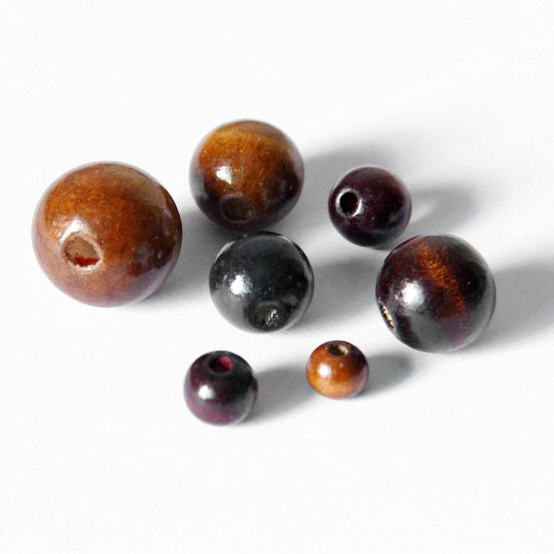 2x50Pcs Round Wooden Beads DIY Jewelry Necklace Craft Making 14mm Dark Coffee