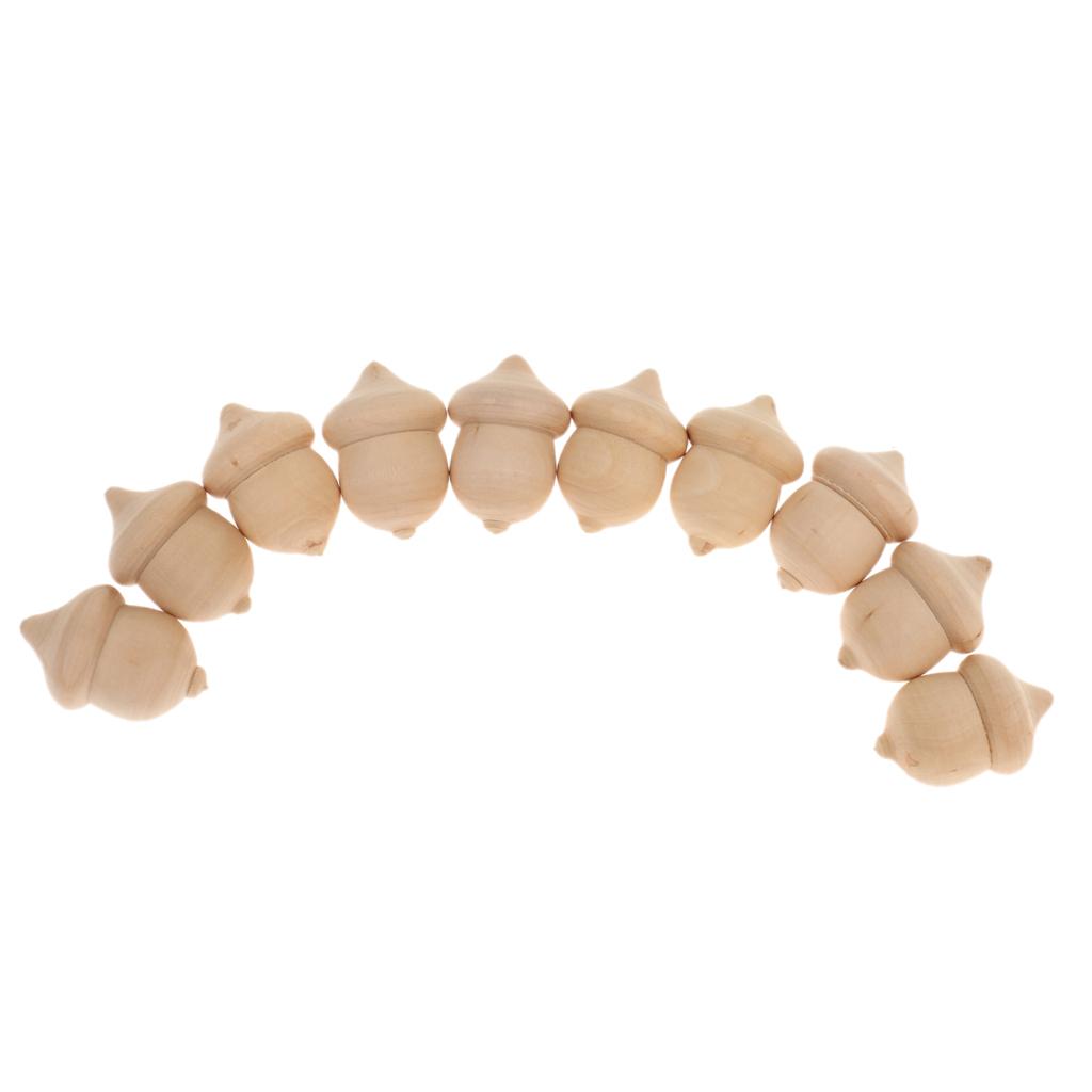30pcs Novelty Waldorf Acorns DIY Unfinished Wood Craft Wedding Decoration