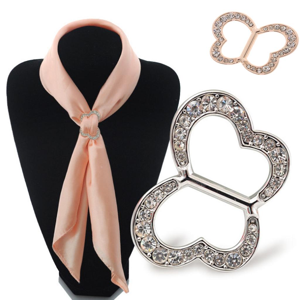 2pcs Crystal Butterfly Scarf Ring Scarf Jewelry Gift for Valentine's Day