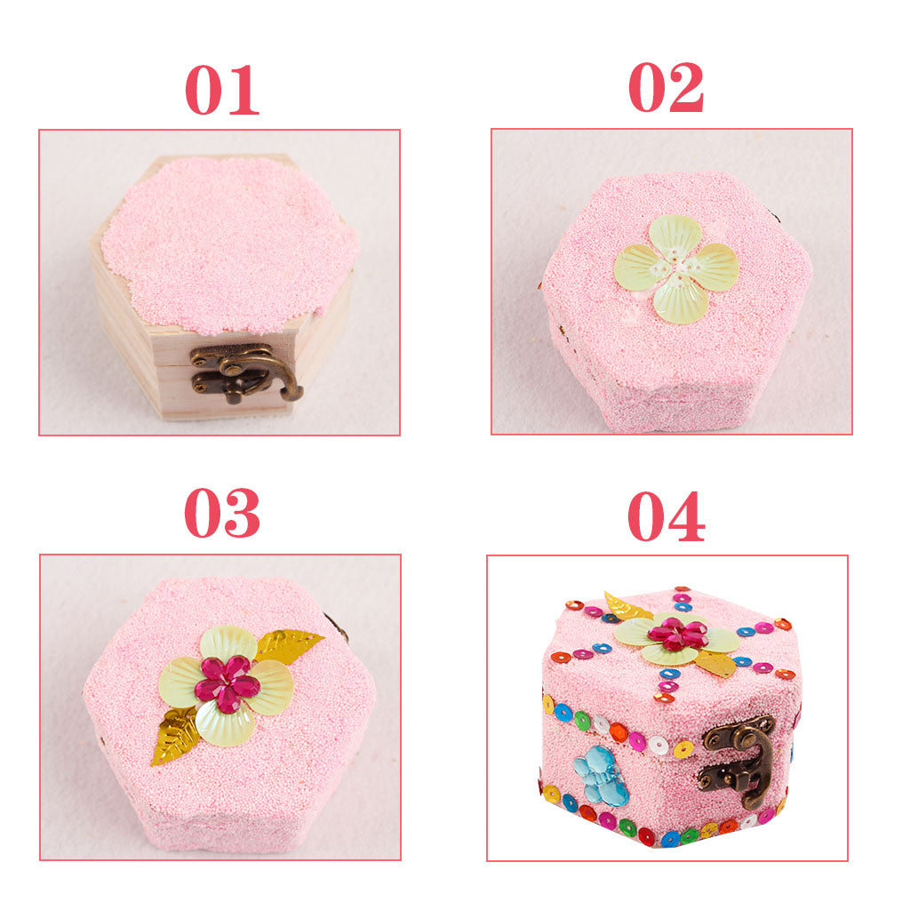 4pcs Set Unpainted Plain Wooden Jewelry Box Trinket Gift Box Keepsake