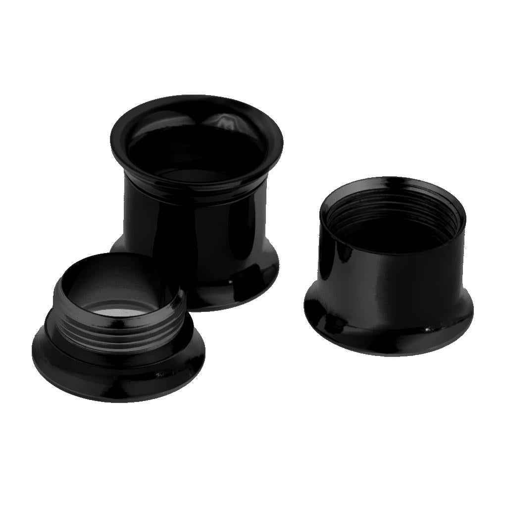 Black Stainless Steel Ear Flesh Tunnels Plugs Screw Expander Ear Gauges 10mm