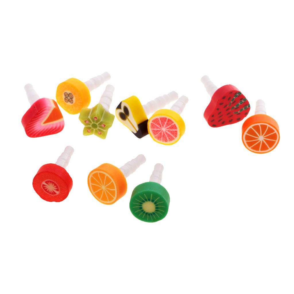 3x10 Pieces Fruit Dust Plug Anti Dust Cap 3.5mm Jack For Smartphone Tablet MP4