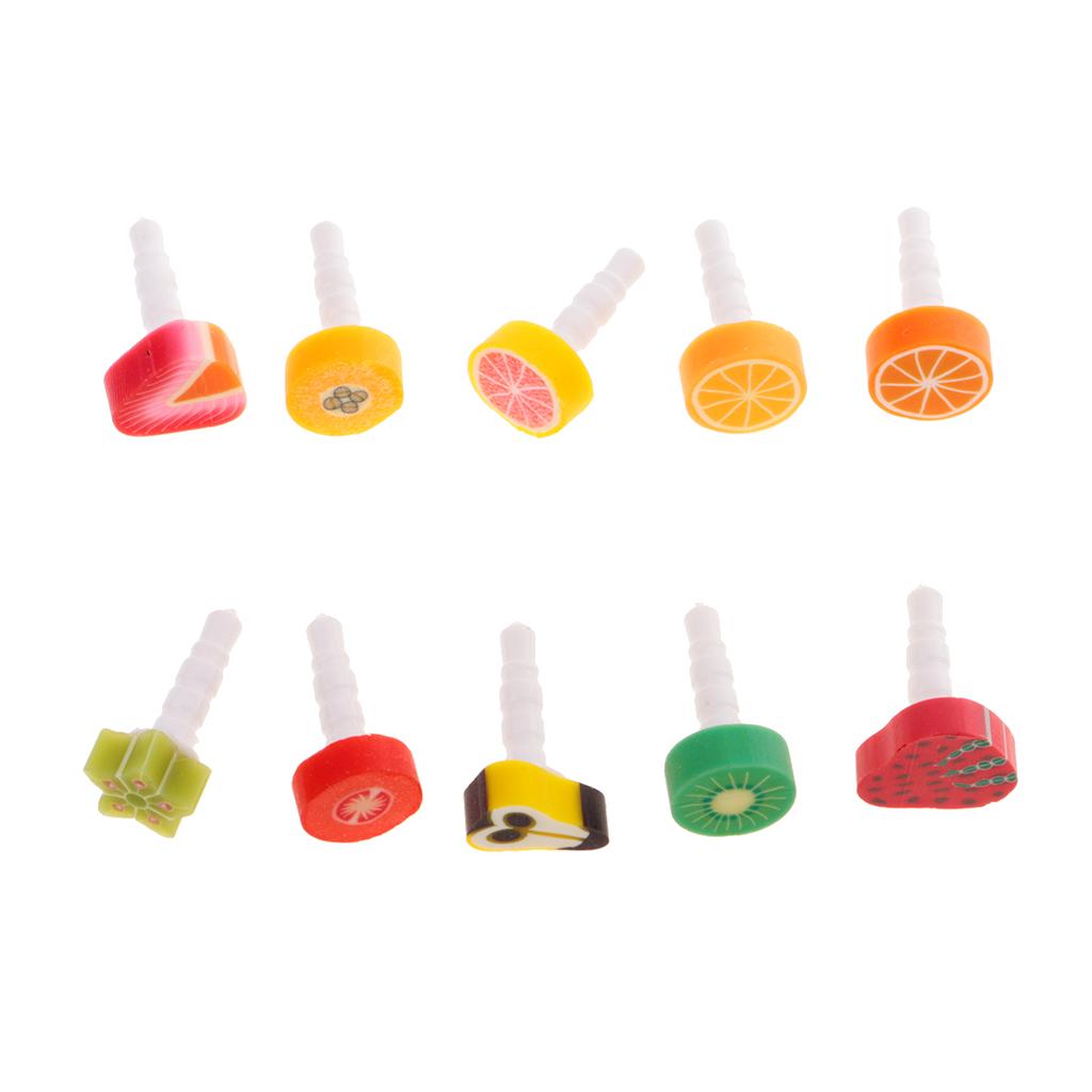4x10 Pieces Fruit Dust Plug Anti Dust Cap 3.5mm Jack For Smartphone Tablet MP4