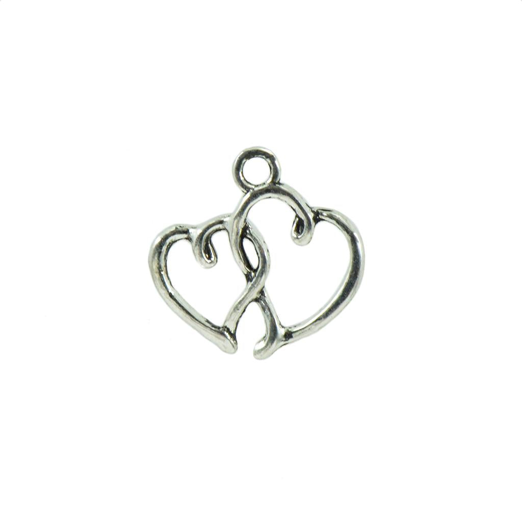 3x50 Pieces Antique Silver Valentine's Day Heart Charms Pendants DIY Making