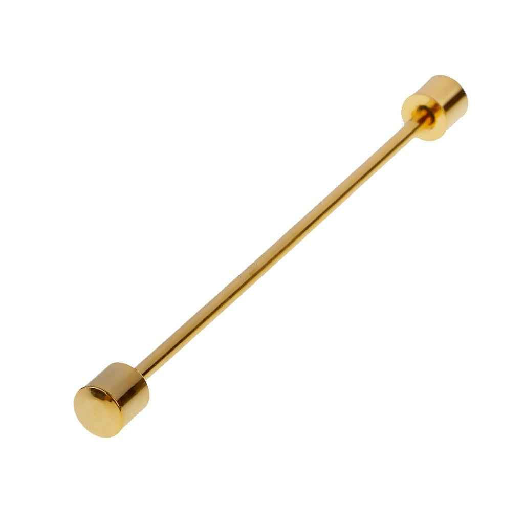 Men's Gift Cylinder Shirt Collar Clip Bar Pin Clip Tie Brooch Necktie Gold