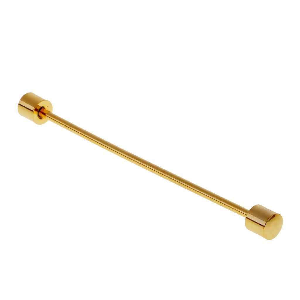 Men's Gift Cylinder Shirt Collar Clip Bar Pin Clip Tie Brooch Necktie Gold