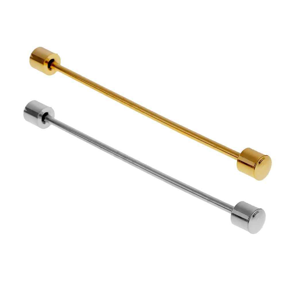 Men's Gift Cylinder Shirt Collar Clip Bar Pin Clip Tie Brooch Necktie Gold
