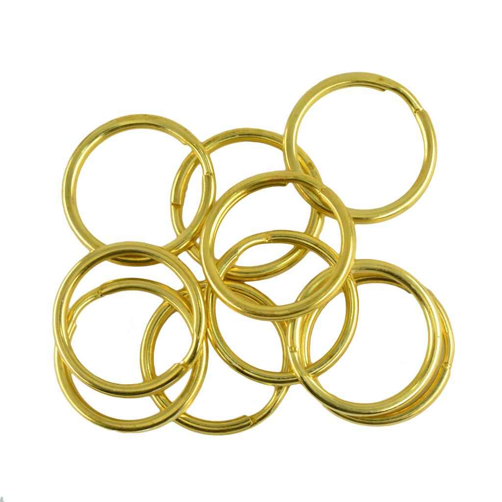 10 Pieces Brass Round Key Split Ring Chain Bag Clasp Loop Findings DIY 25mm