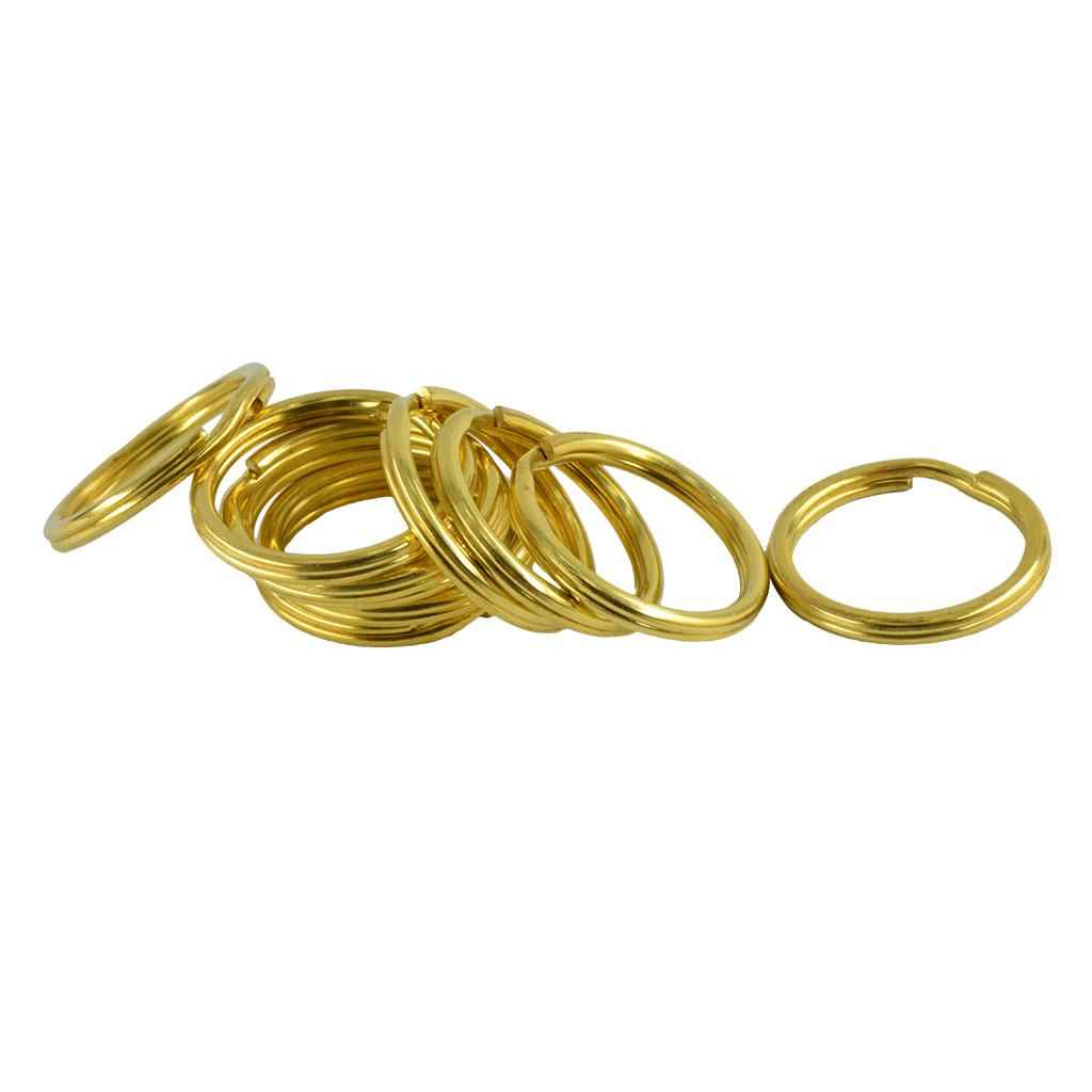 10 Pieces Brass Round Key Split Ring Chain Bag Clasp Loop Findings DIY 25mm