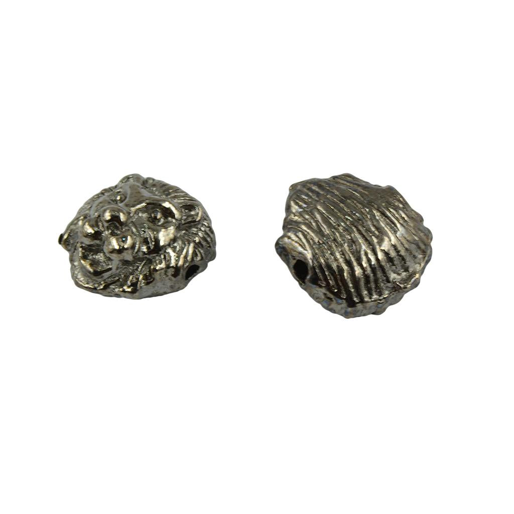 4x10 Pieces Lion Head Loose Beads Bracelet Necklace Beads Hematite Jet Black