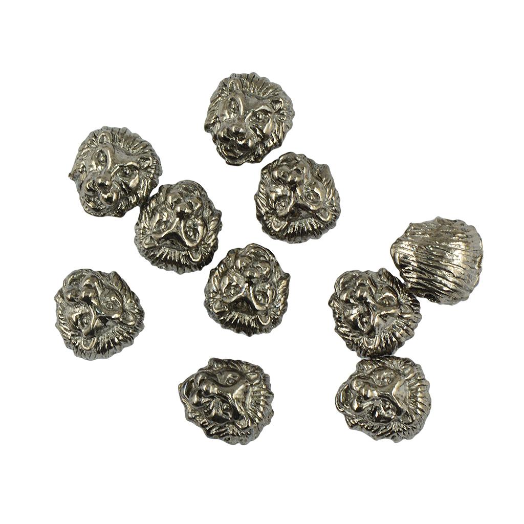 3x10 Pieces Lion Head Loose Beads Bracelet Necklace Beads Hematite Jet Black