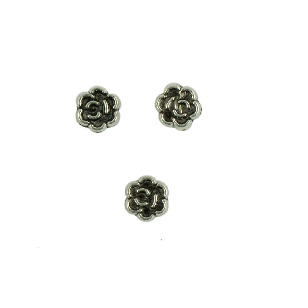 2x100 Pieces Tibetan Silver Rose Flower Engraved Spacer Beads Making 6x3mm