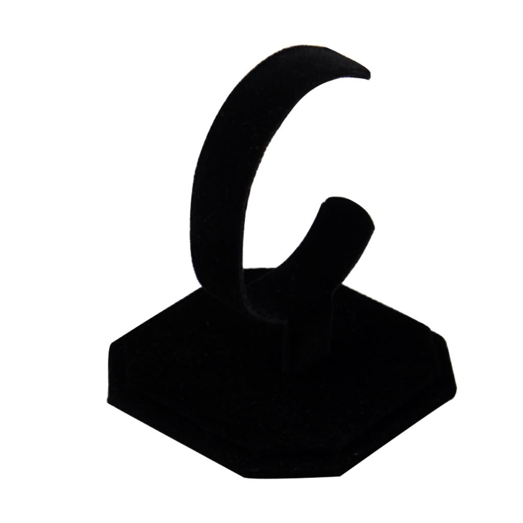 10Pcs Velvet C Type Jewelry Bracelet Watch Display Rack Stand Holder Black