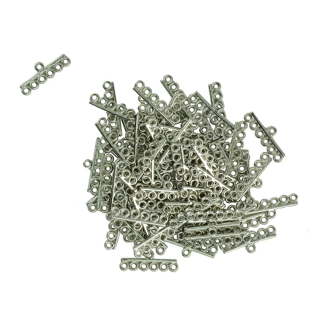 3x50 Pieces 6 Strand Hole Crimp End Bar Beads Jewelry Connector Jewelry Making
