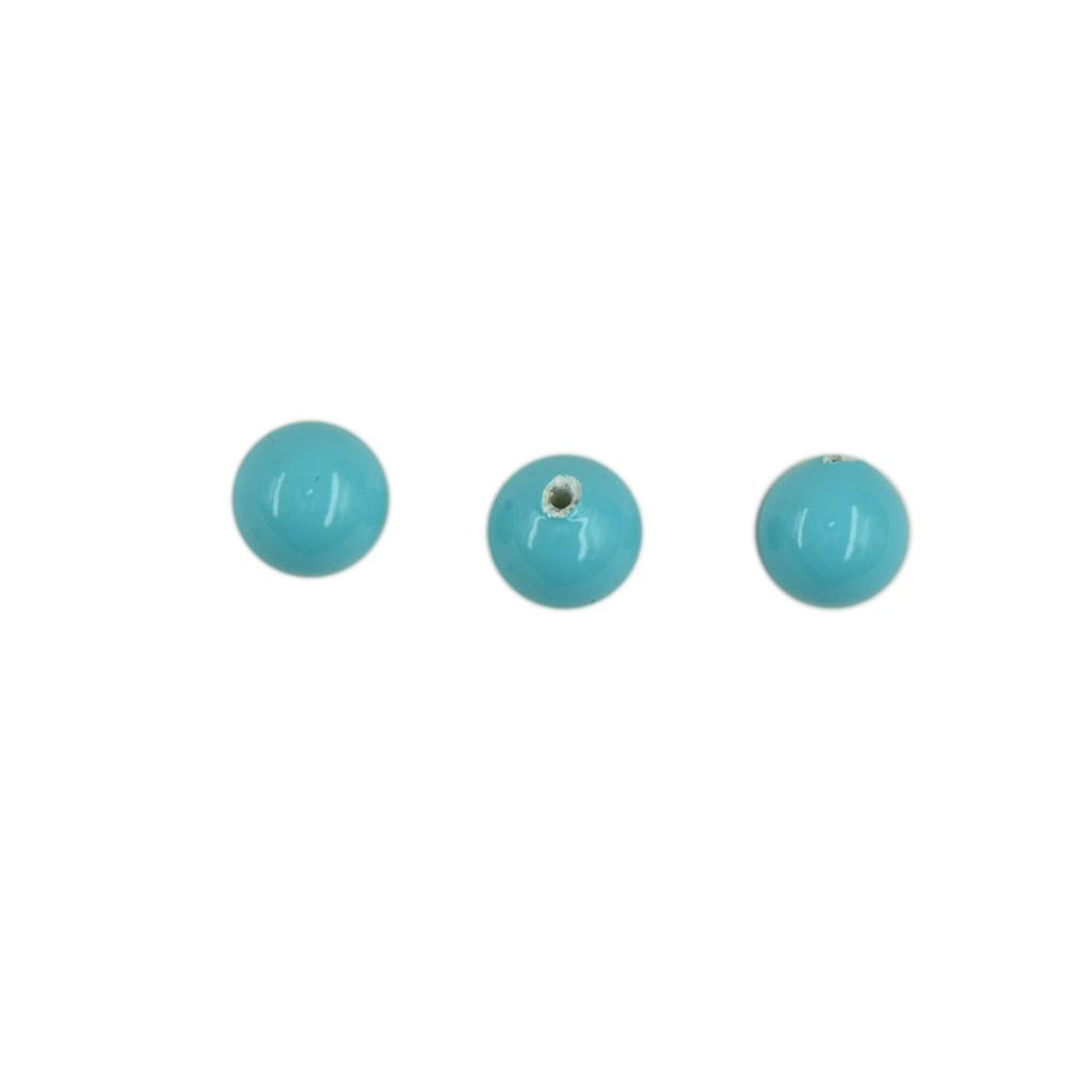 3x5 Pair Freshwater Shell Pearl Half Drilled Round Bead DIY Craft Aqua