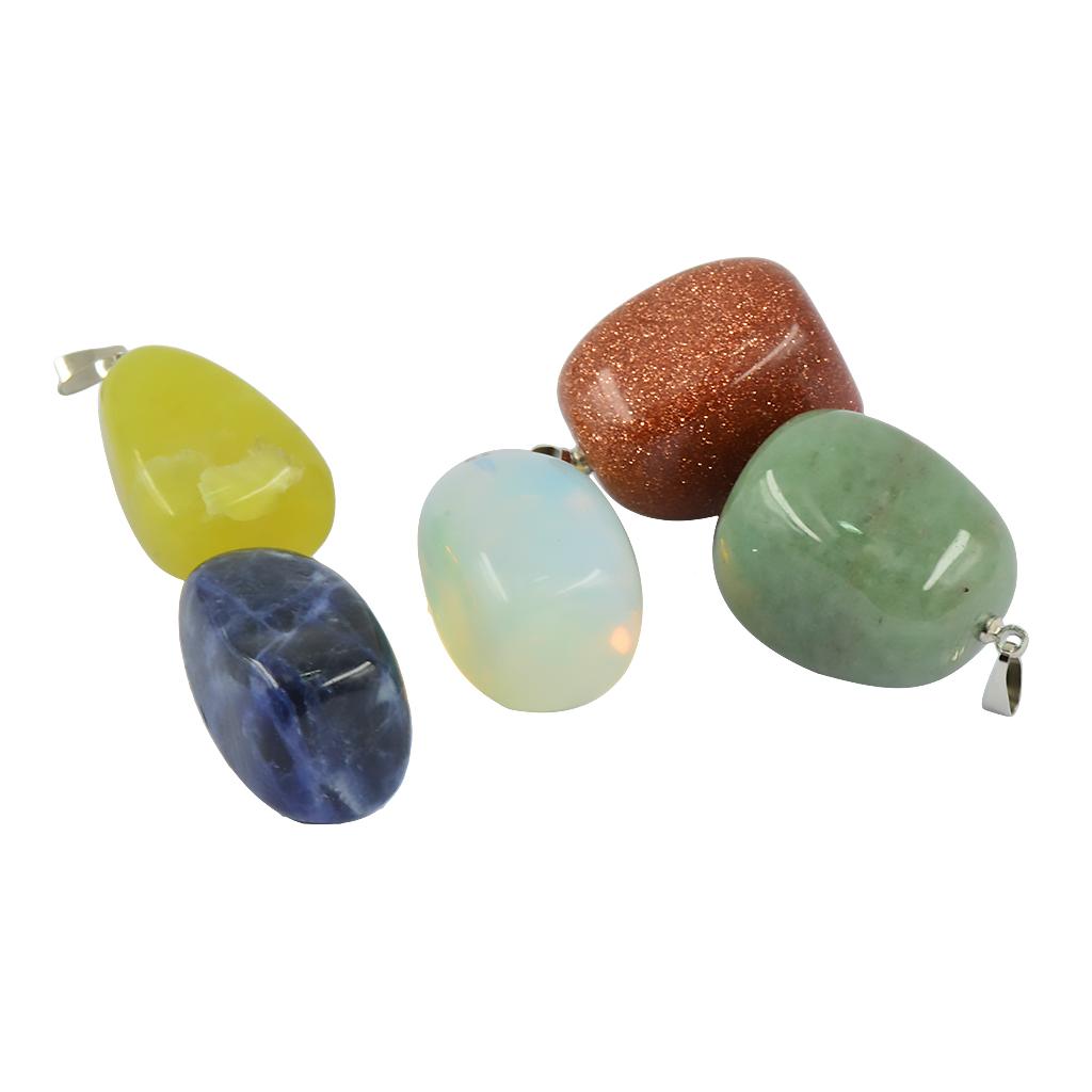 4x5Pcs Colorful Free Nuggets Shaped Gemstone Charms Beads Pendant DIY Making