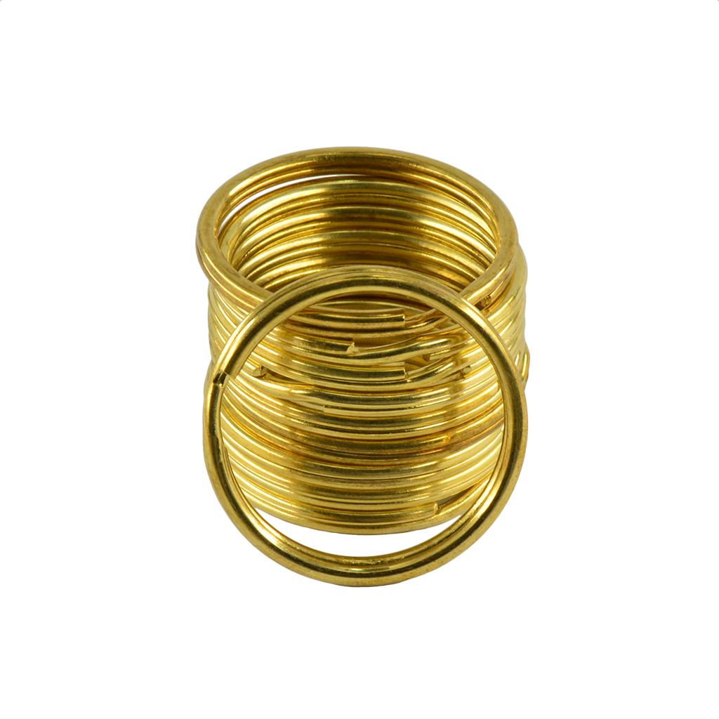 4x10 Pieces Gold Brass Metal Key Rings Chains Split Ring Hoop Accessories 32mm